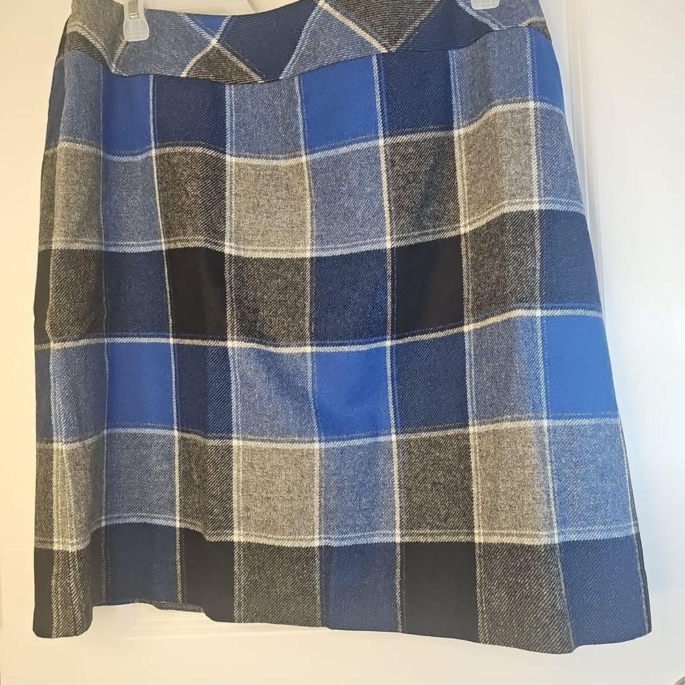 Talbots Women's Plaid Blue and Gray Women's Skirt Size 20W NWT
